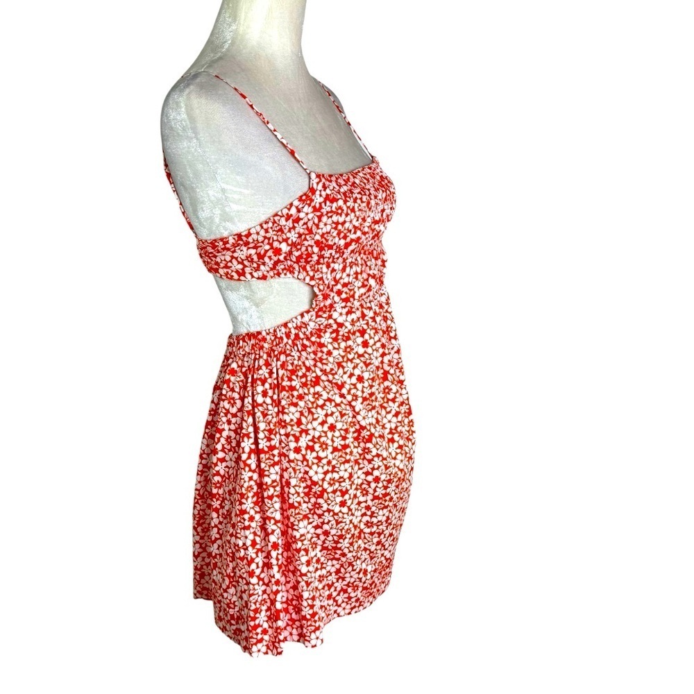 NWT Revolve NIA Open Back Smocked Floral Mini Dress Orange Size S - Picture 8 of 13